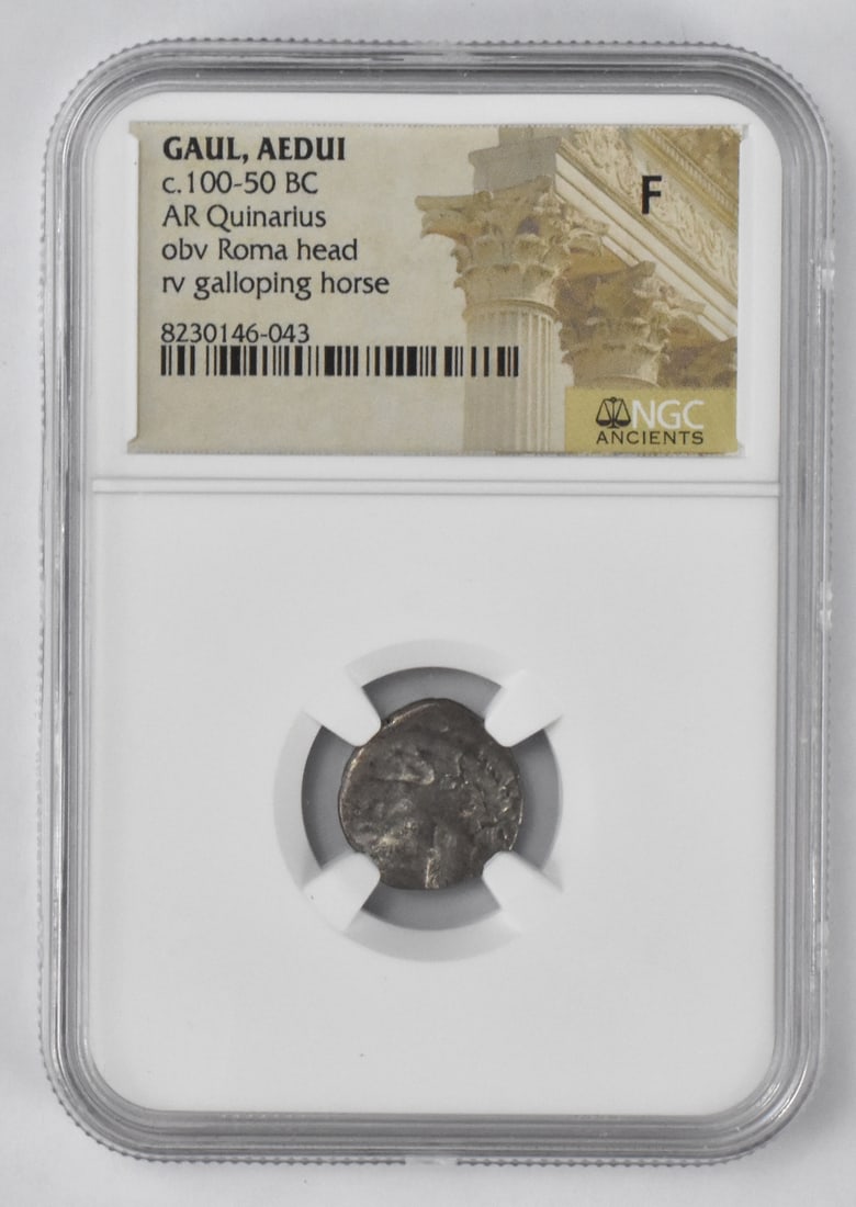Gaul Aedui C.100-50 BC AR Quinarius Silver Coin (1 of 5)