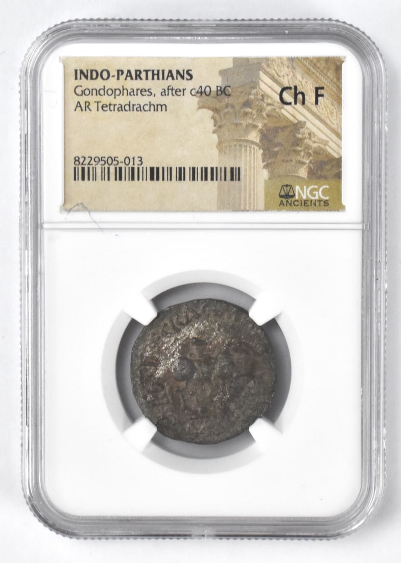 c40 BC Indo-Parthians Gondophares Silver Coin (1 of 5)