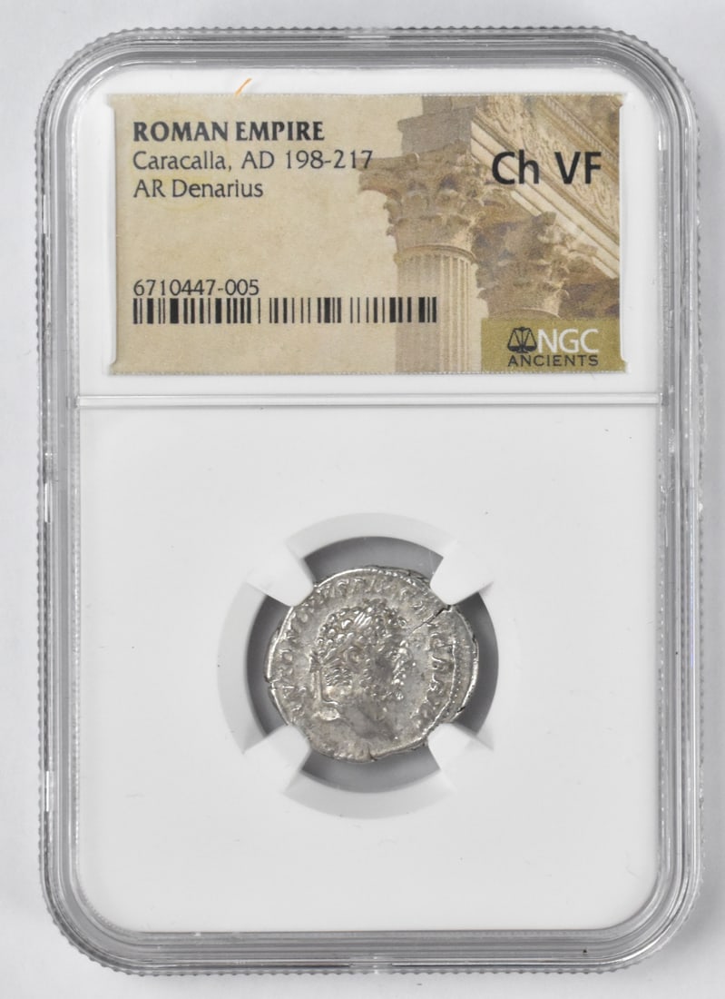 AD 198-217 Roman Empire Caracalla Silver Coin,NGC (1 of 5)