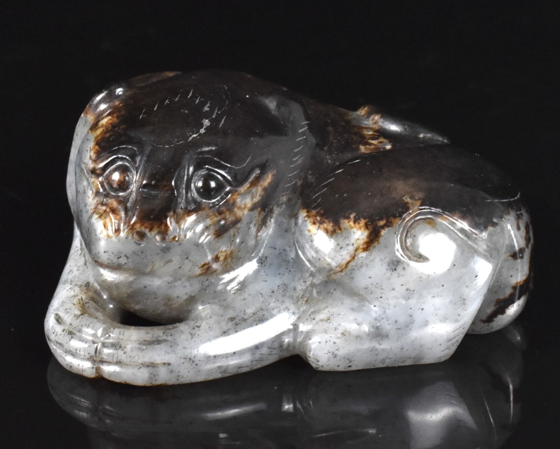 Chinese Jade Carved Beast, 19th C. (1 of 8)