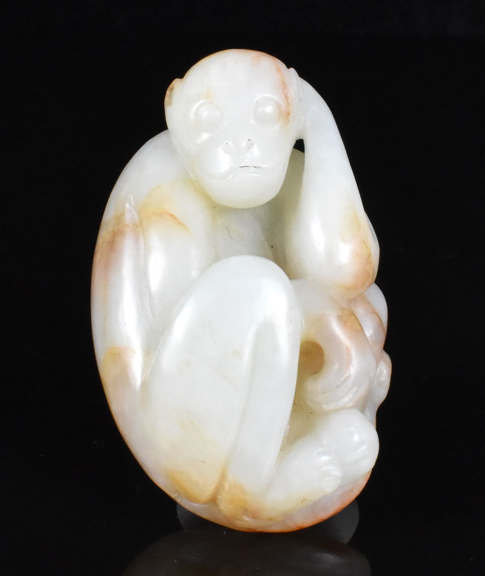 Chinese Jade Carved Monkey Toggle, 19th C . (1 of 8)