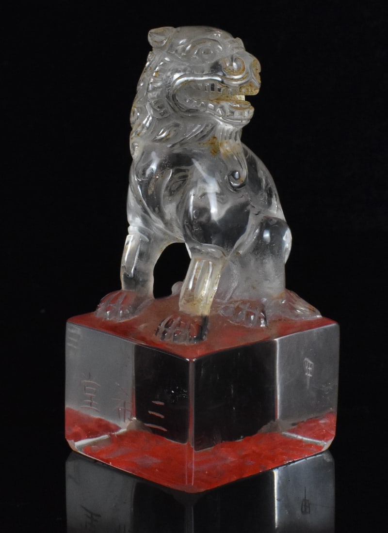 Chinese Rock Crystal Carved Lion Seal,Qing Dynasty (1 of 12)
