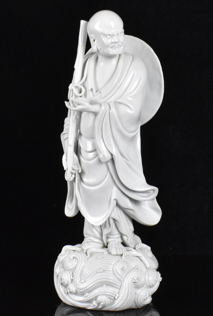 Chinese Blanc De Chine Damo Figure, 19th C. (1 of 17)