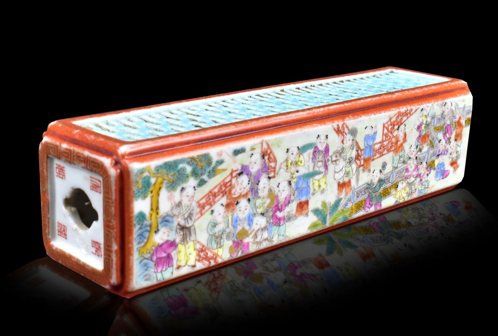 Chinese Famille Rose Incense Burner w/ Boy,19th C. (1 of 15)