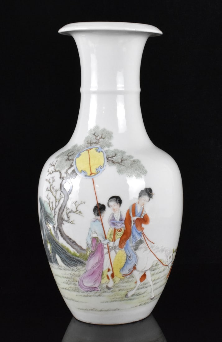 Chinese Famille Rose Vase w/ Beauties, ROC Period (1 of 13)