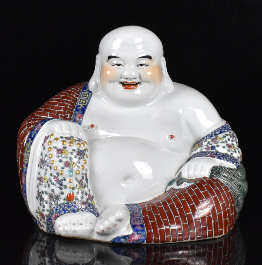 Chinese Famille Rose Buddha Figure, ROC Period (1 of 13)