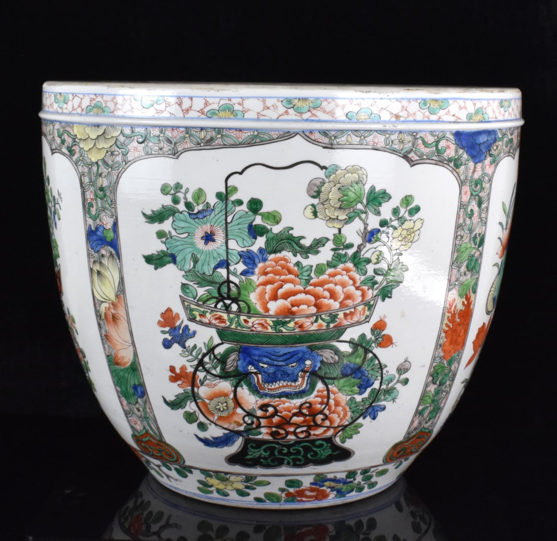 Large Chinese Famille Verte Fishbowl,18/19th C. (1 of 13)