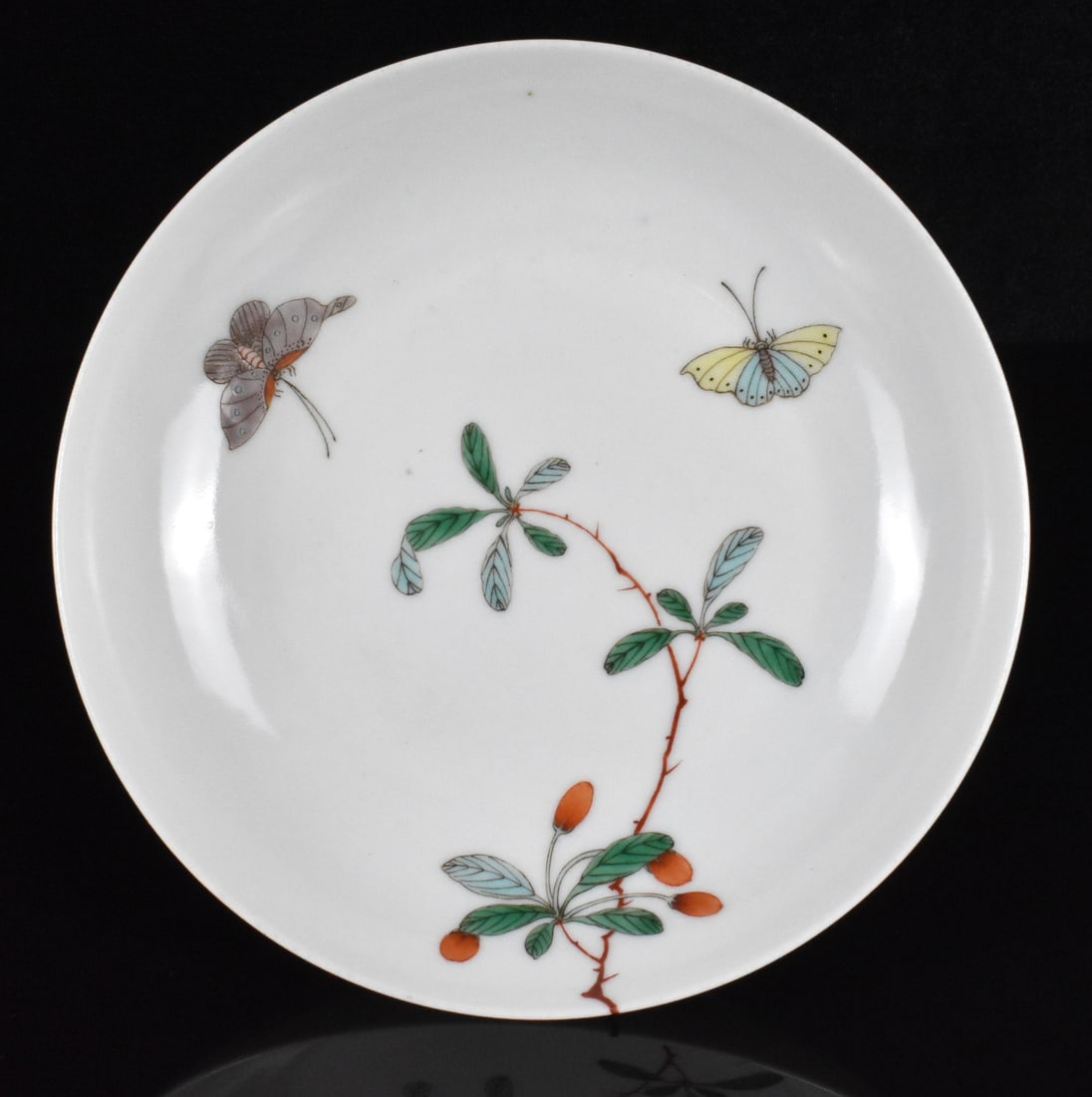 Chinese Famille Verte Butterfly Dish, 18th C. (1 of 12)
