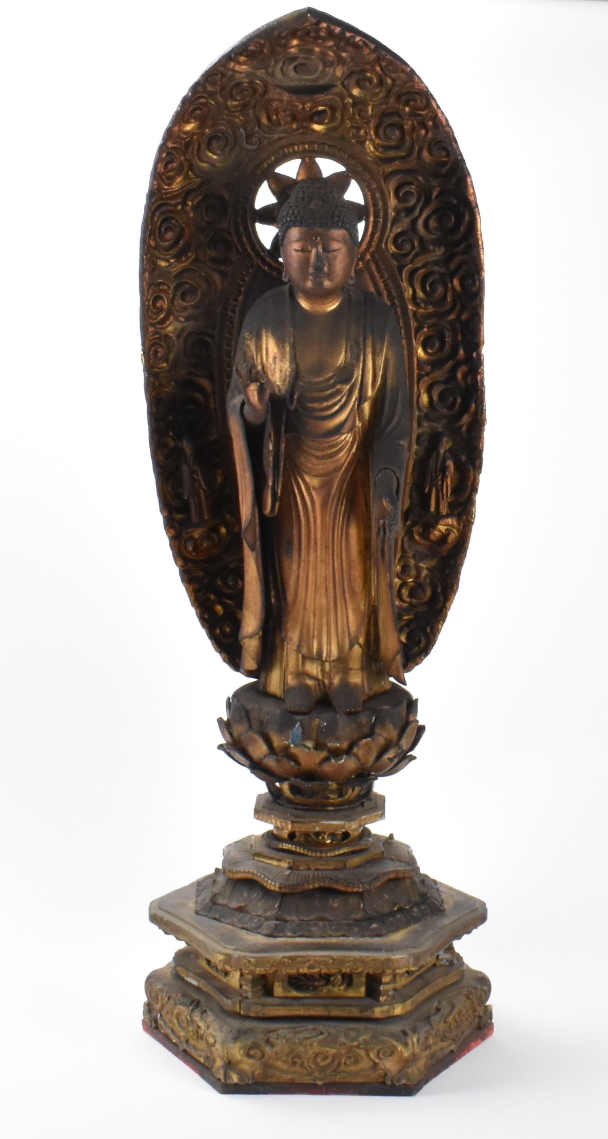 Large Japanese Gilt Lacquered Wood Buddha, Edo Pe. (1 of 13)