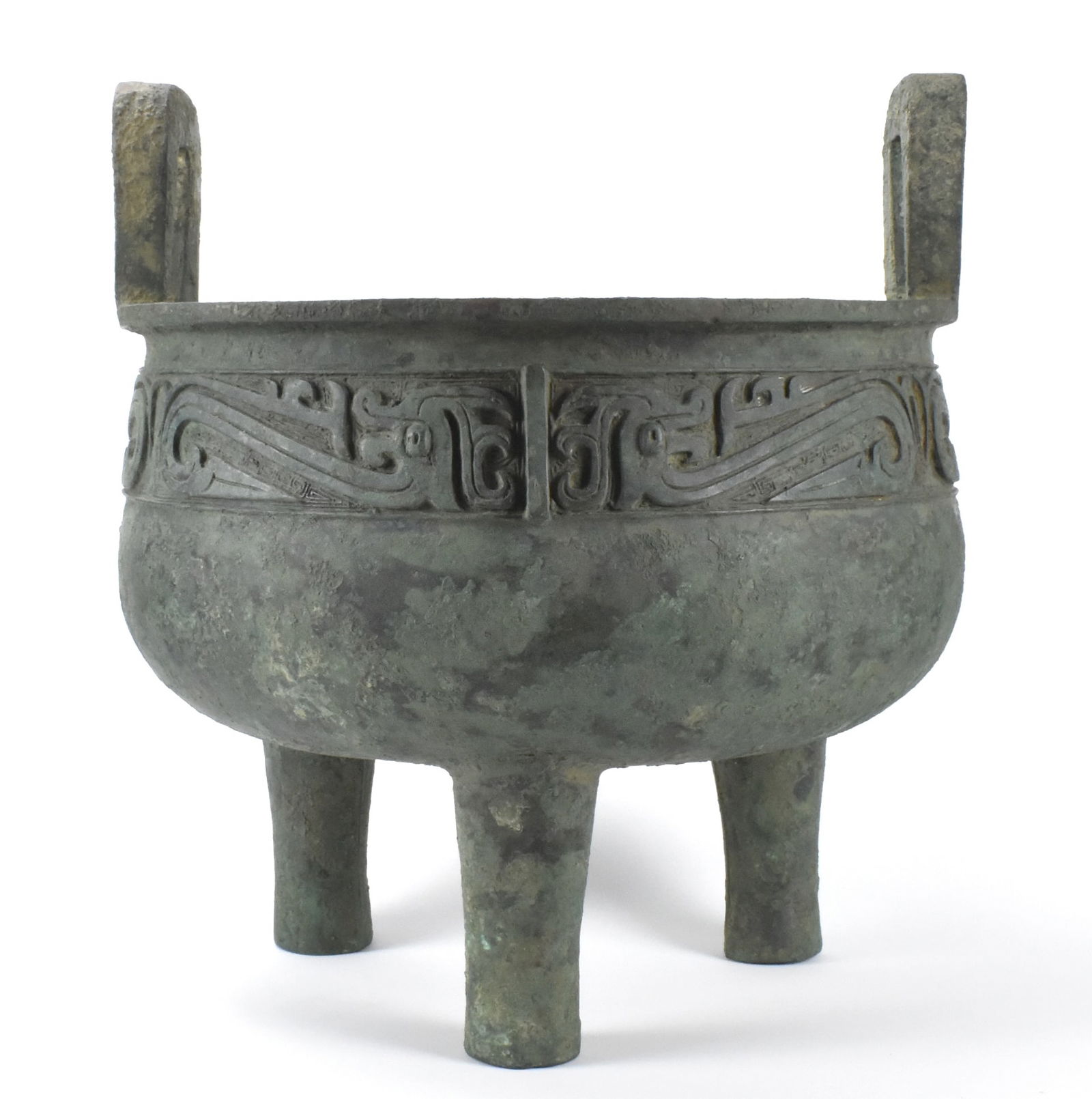 Large Chinese Bronze Vessel"Ding",Western Zhou D. (1 of 14)
