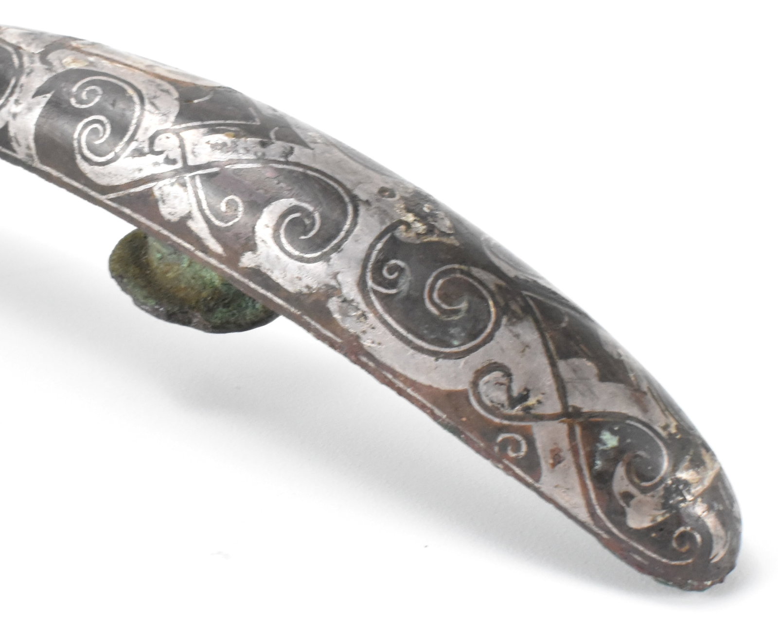 Bronze Dragon Hook w/ Silver Inlaid,Warring State - 5