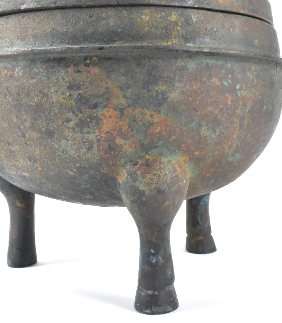 Chinese Bronze Archaic Covered Censer,Han Dynasty - 10