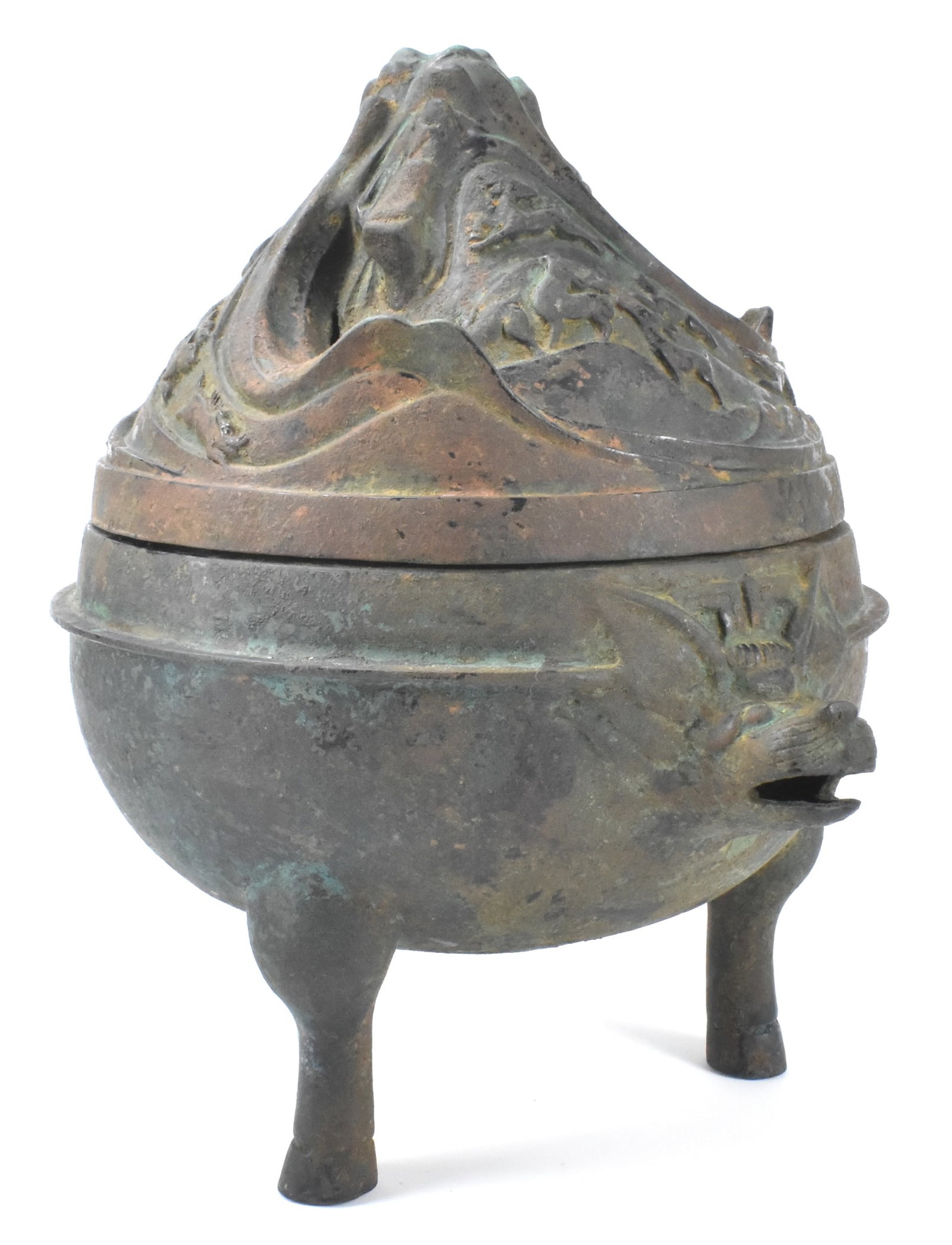 Chinese Bronze Archaic Covered Censer,Han Dynasty - 2