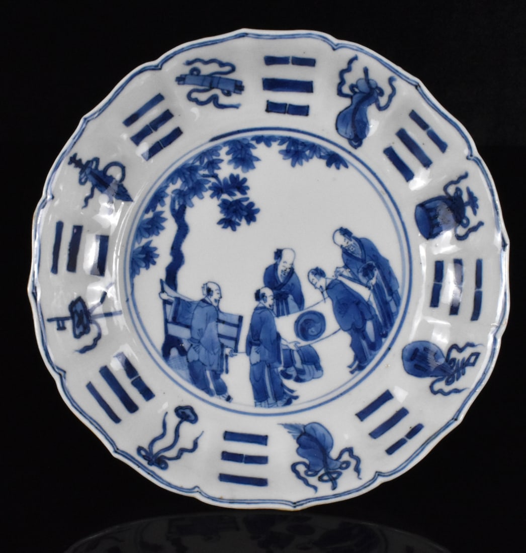 Chinese Blue & White Scholar Dish, Kangxi Period (1 of 11)