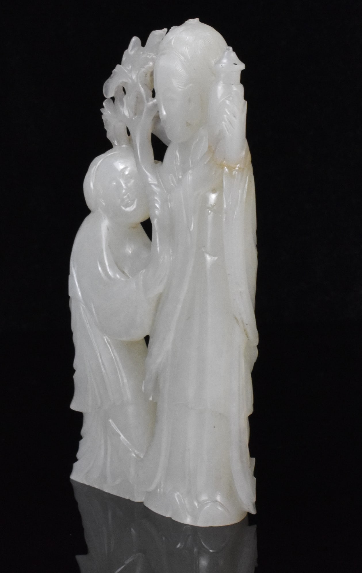 Chinese Jade Carved 2 Beauties, 18/19th C. - 5