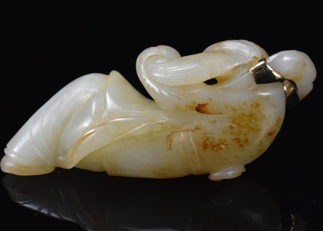 Chinese Jade Carved Flying Deity, 18/19th C. - 6