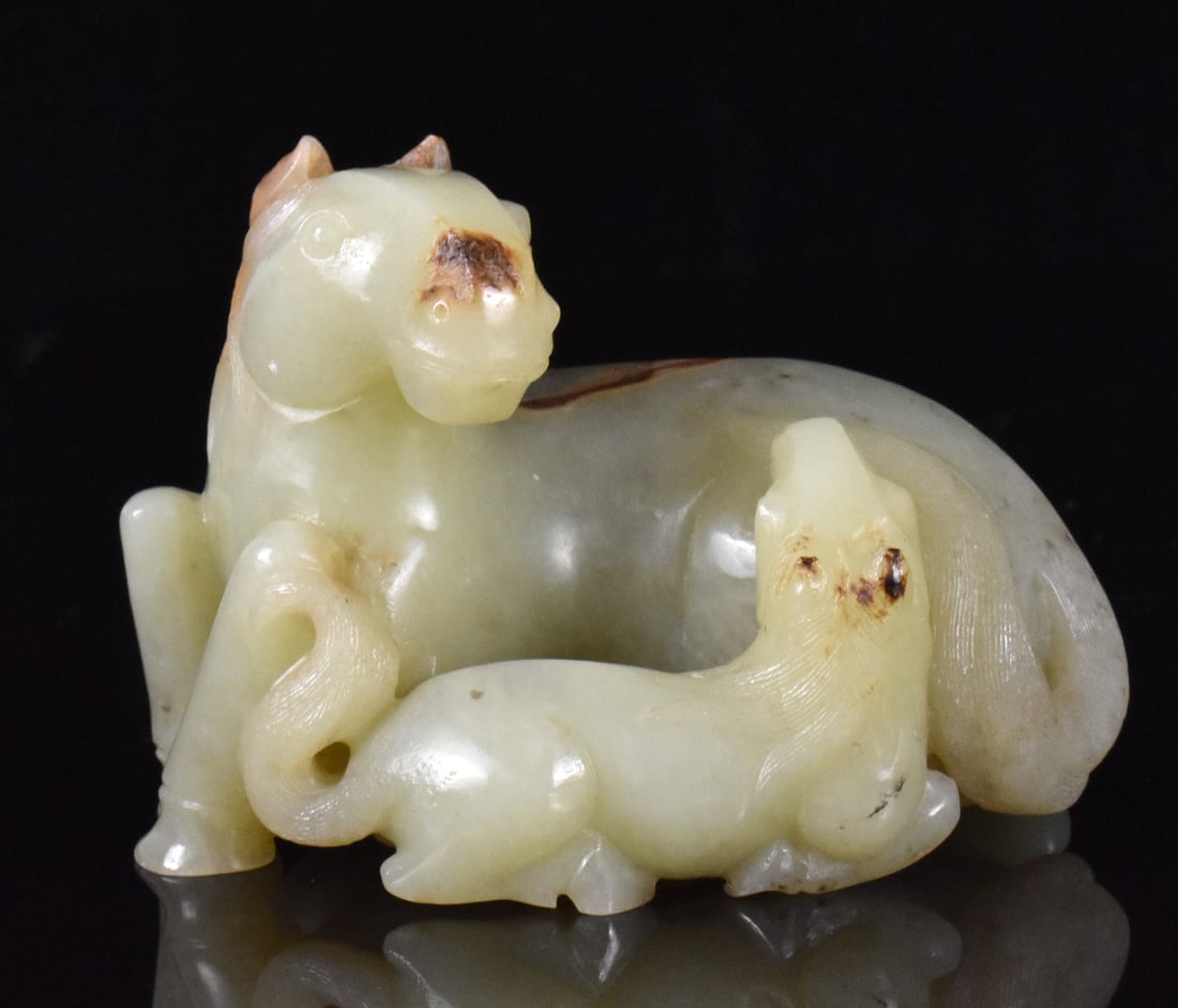 Chinese Yellow Jade Carved Horse Figures (1 of 13)