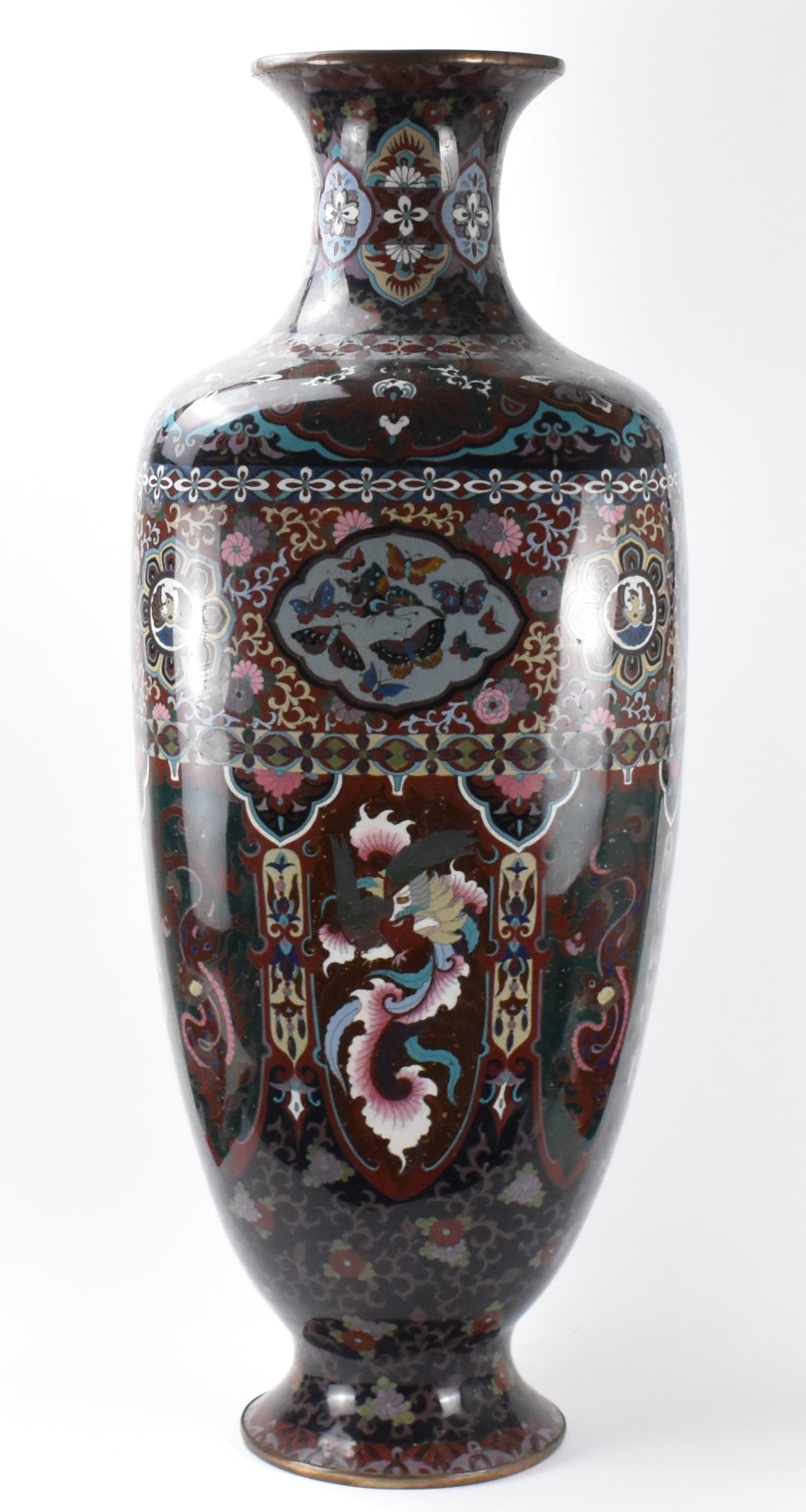 Large Japanese Cloisonne Vase, Meiji Period (1 of 12)
