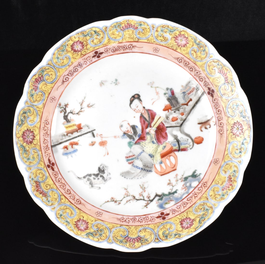 Lobed Chinese Export Famille Rose Plate,19th C. (1 of 8)