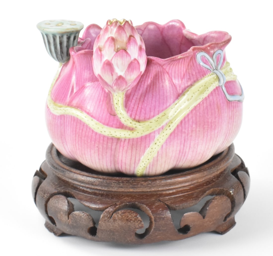 Chinese Famille Rose Lotus Flower Washer,ROC Perio (1 of 15)