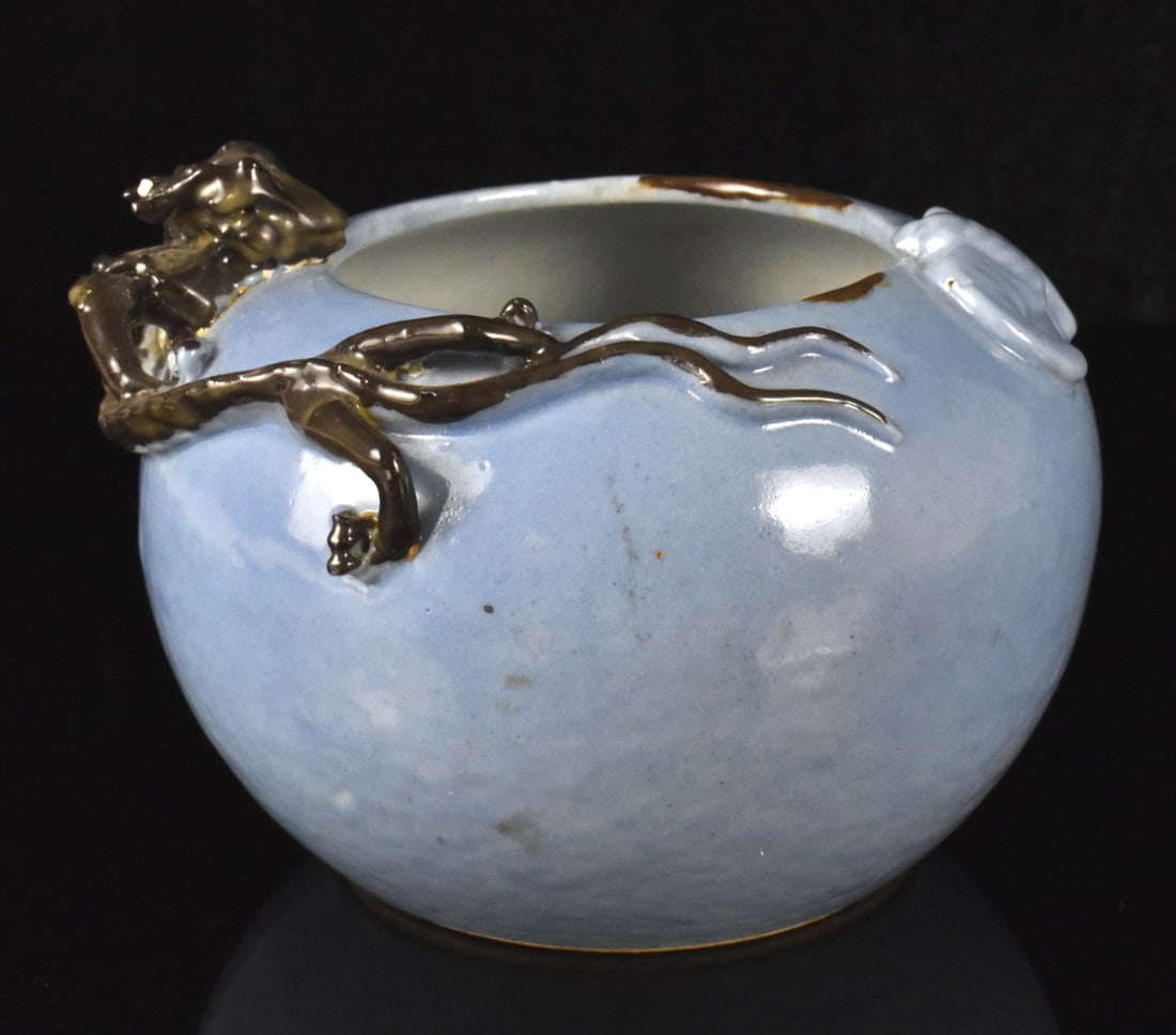 Chinese Clair De Lune Glazed Dragon Washer ,19th C (1 of 15)