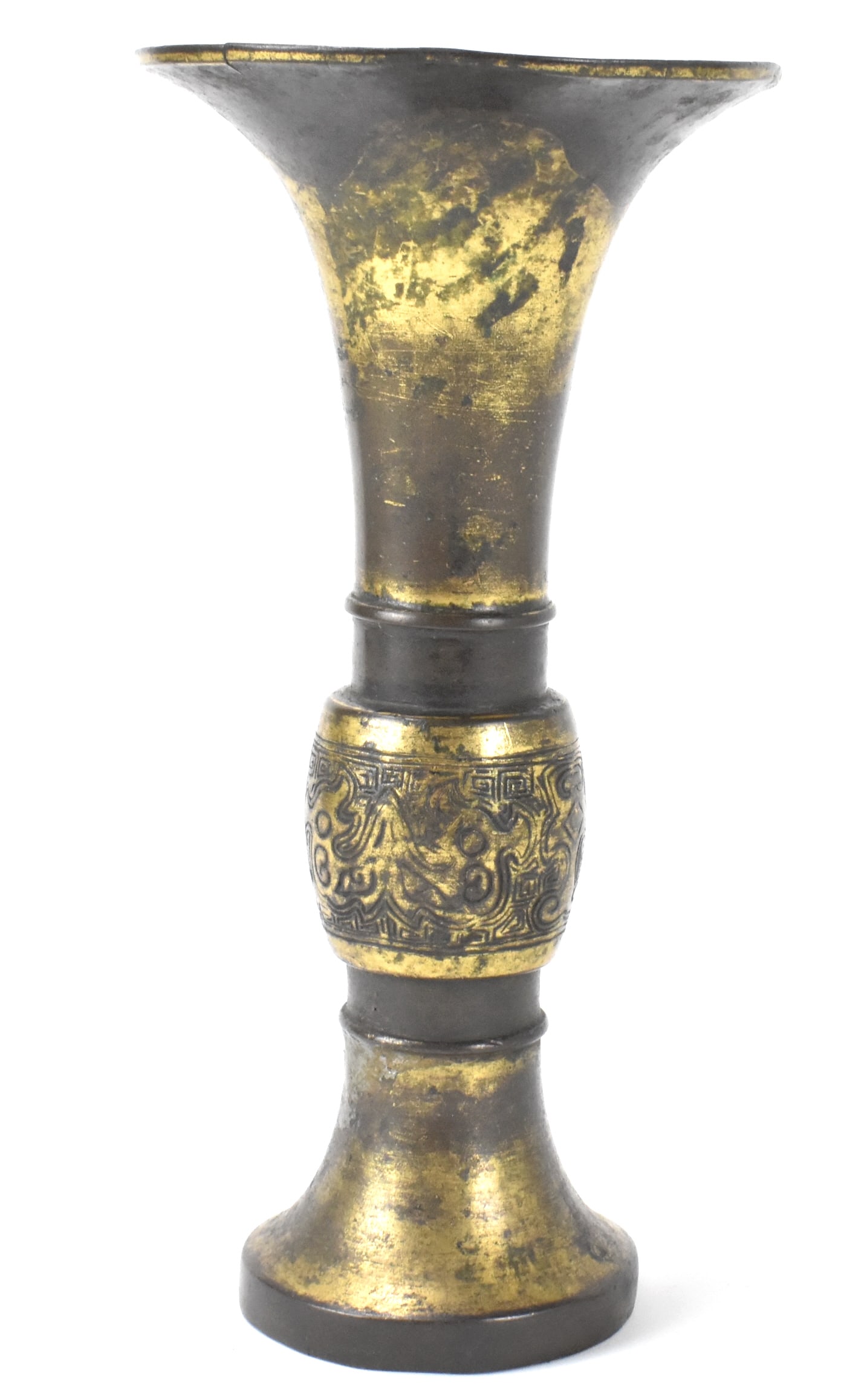 Chinese Gilt Bronze Gu Vase, 19th C. (1 of 9)