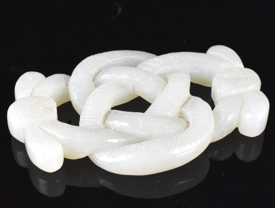 Chinese Jade Carved Rope Toggle , Qing Dynasty (1 of 6)