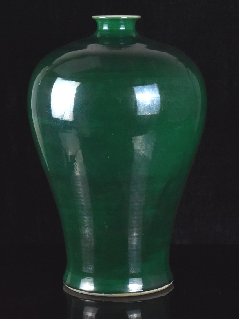 Large Chinese Green Glazed Meiping Vase,20th C. (1 of 13)