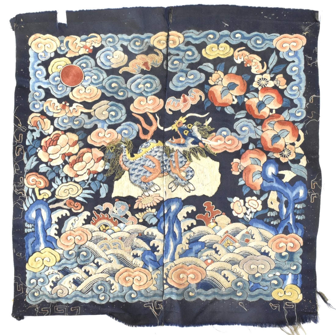 Chinese Embroidery Kirin Ranking Badge,Qing Dynast (1 of 8)