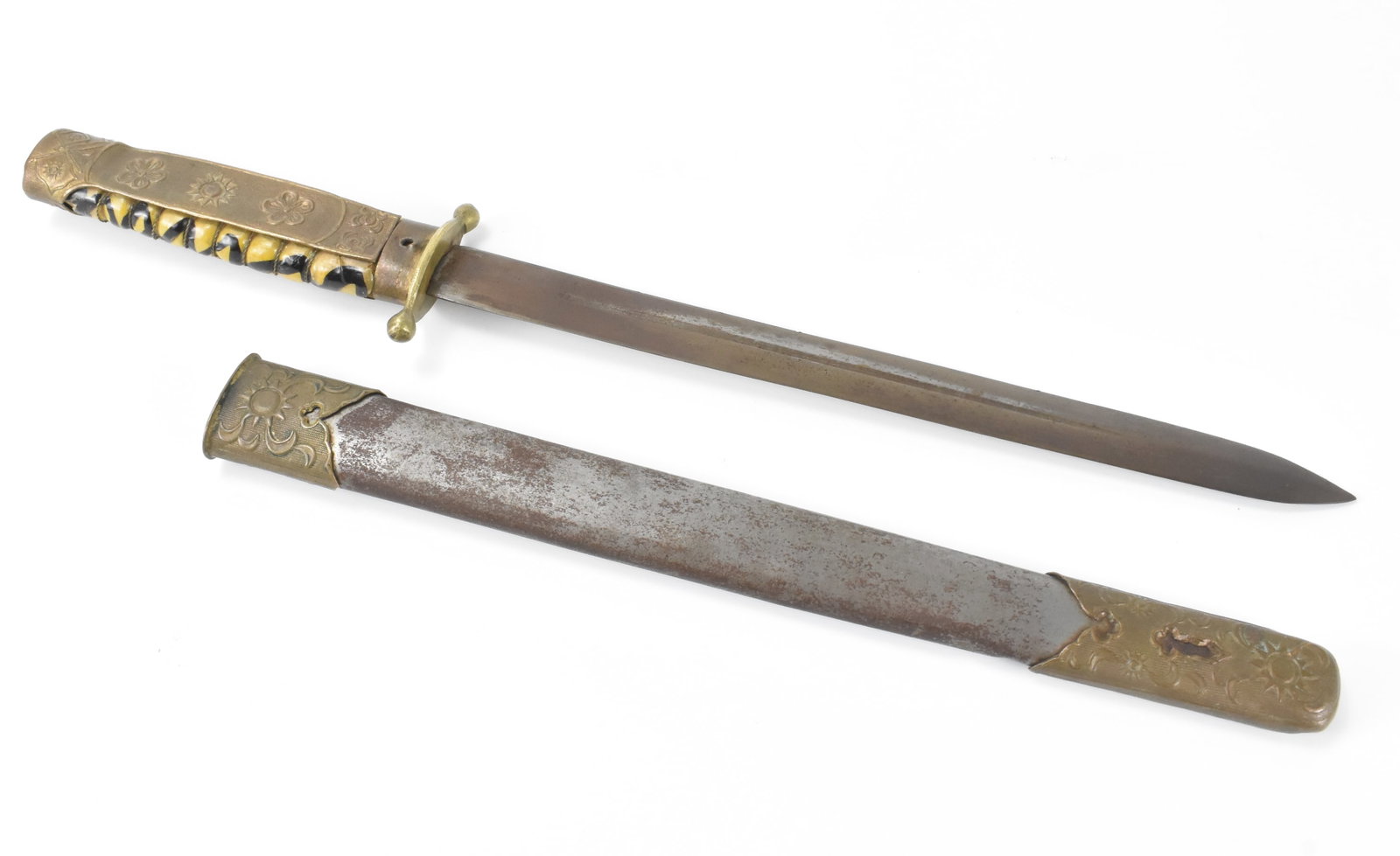 Chinese Dagger in Scabbard, ca.1940's (1 of 7)