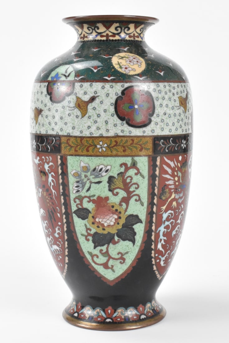 Japanese Cloisonne Vase w/ Goldstone, Meiji Period (1 of 11)