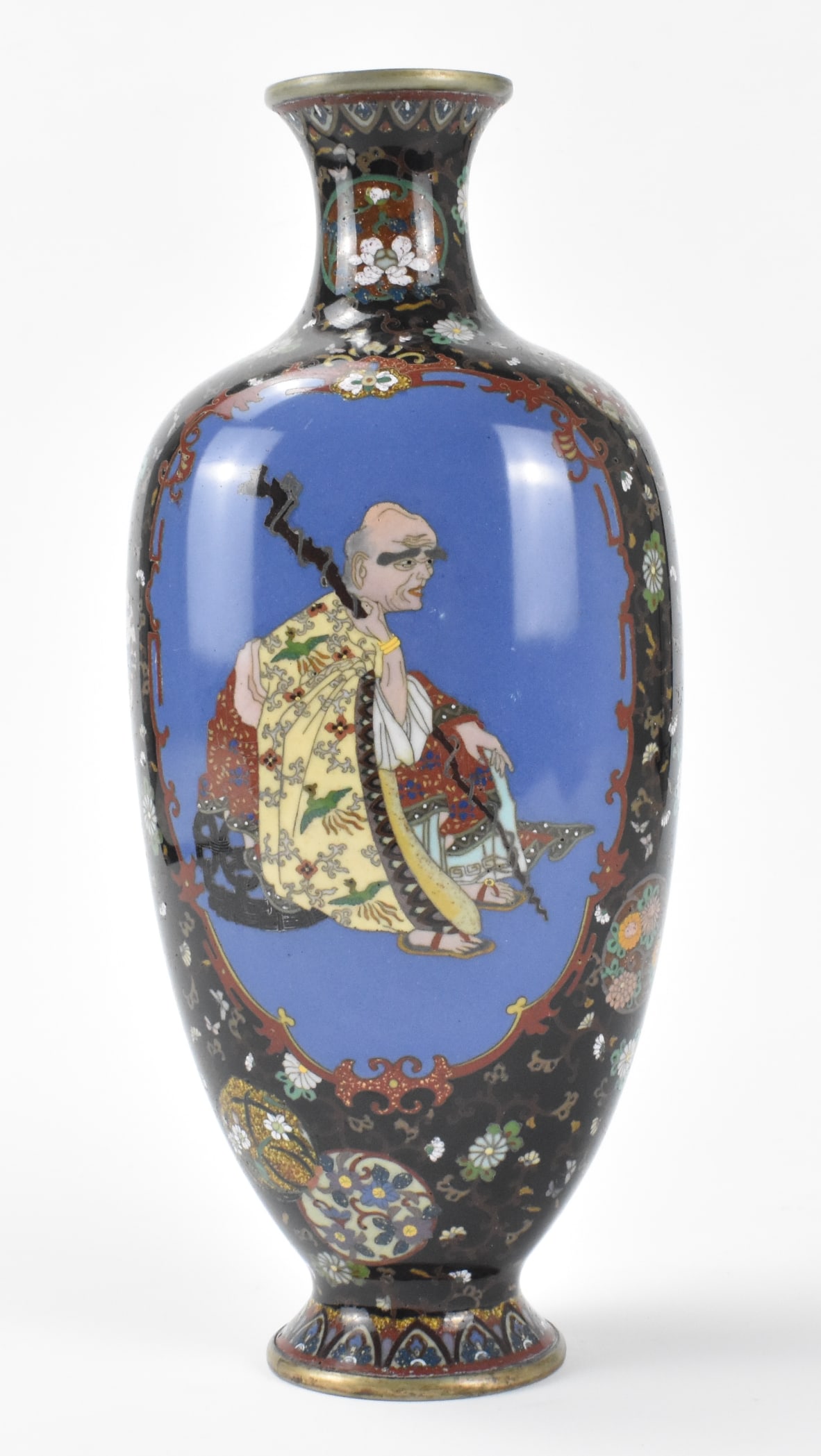 Japanese Cloisonne Deities Vase, Meiji Period (1 of 13)
