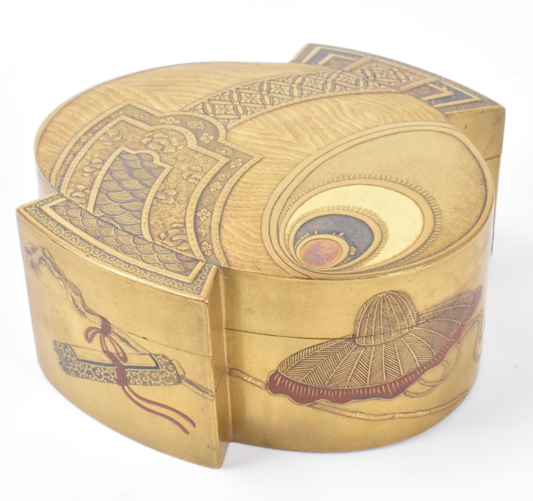 Japanese Gilt Lacquered Covered Box, Meiji Period (1 of 12)