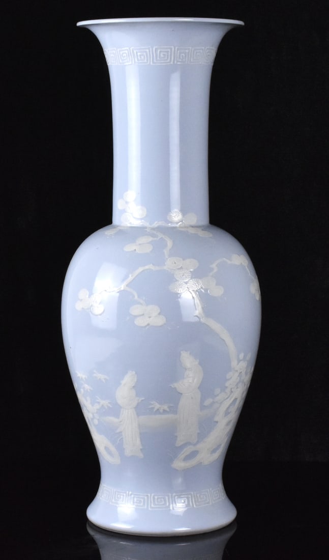 Japanese Blue Glazed Figures Vase,Meiji Period (1 of 12)