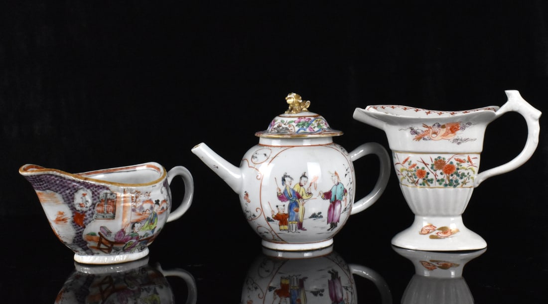 3 Chinese Export Creamer & Tepot, 18/19th C. (1 of 14)