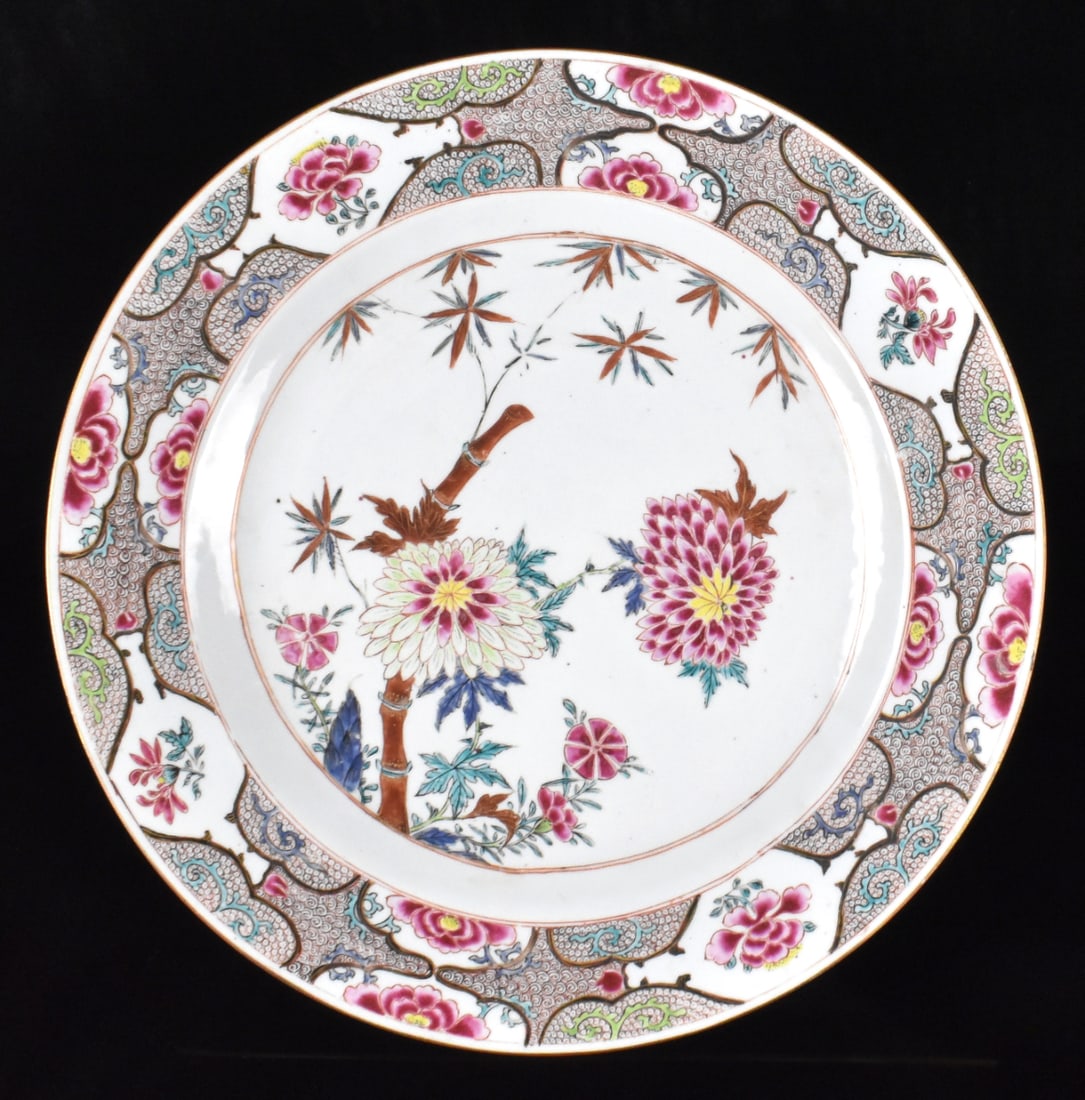 Large Chinese Famille Rose Floral Charger,18th C. (1 of 9)