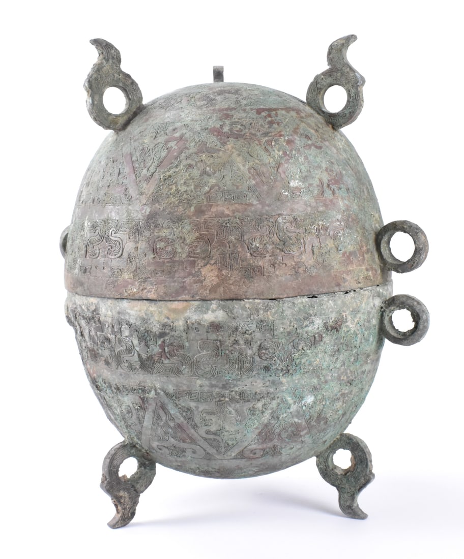 Chinese Bronze Archaic Vessel"Dui",Warring State (1 of 9)