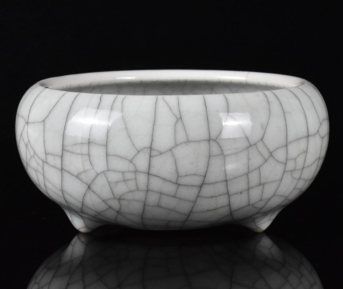 Chinese Ge Type Glazed Tripod Censer,18th C.