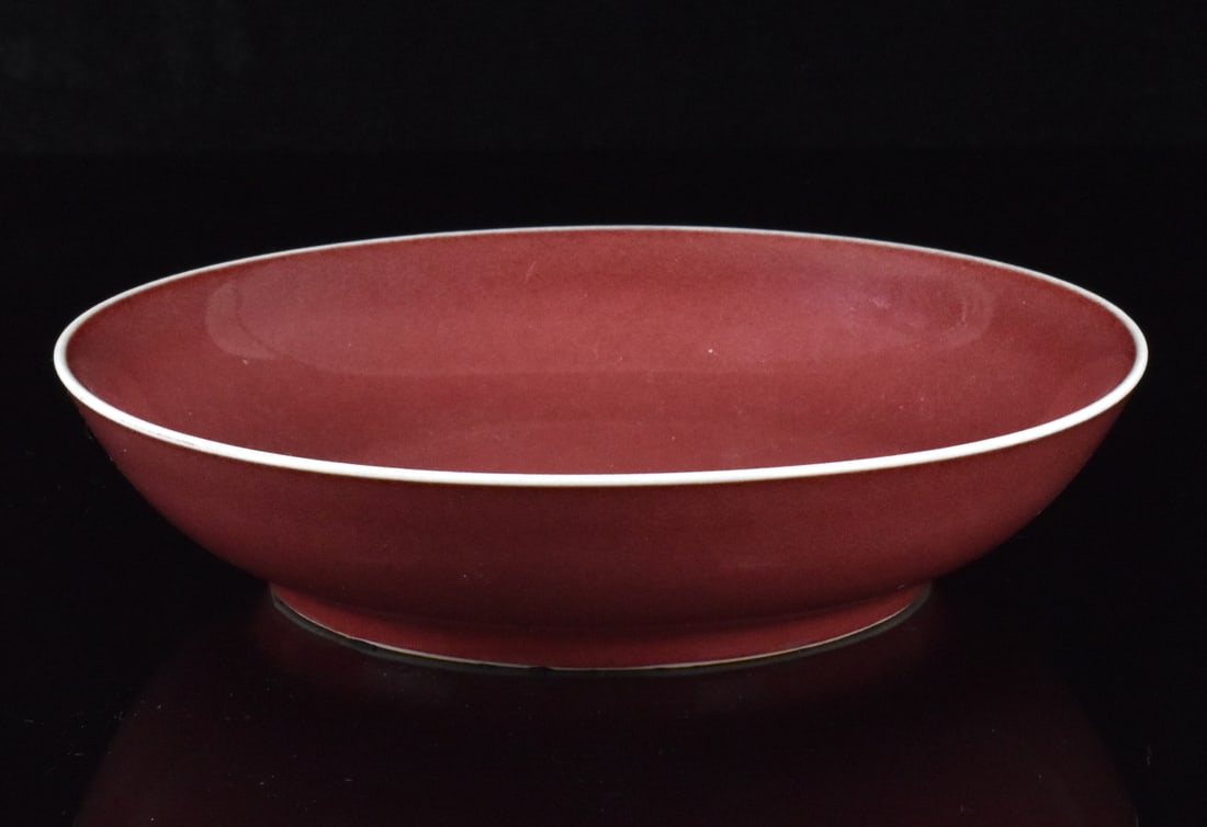Chinese Copper Red Glazed Shallow Dish, Daoguang P