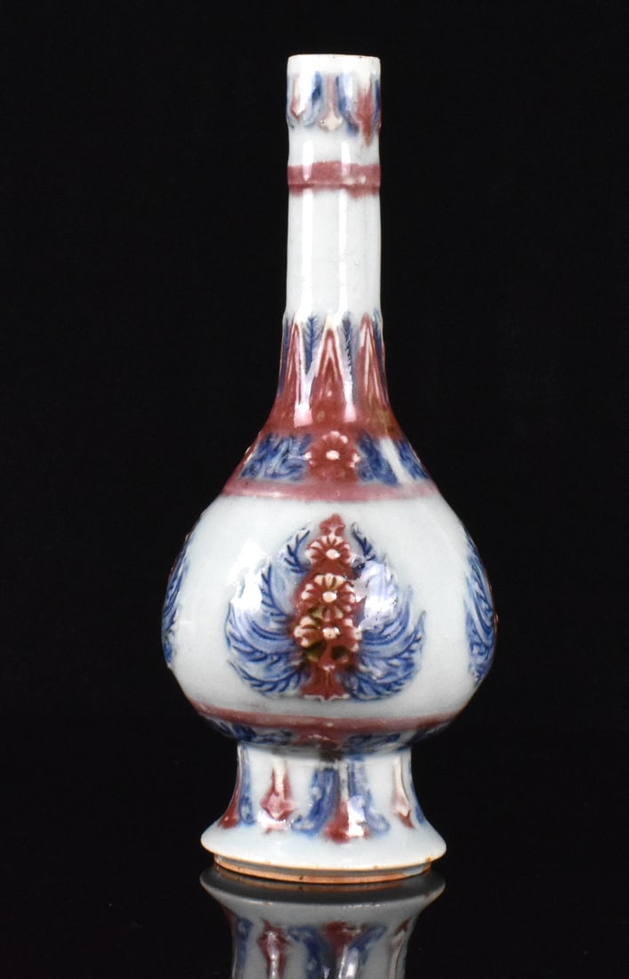 Chinese Blue & Copper Red Vase,19th C.