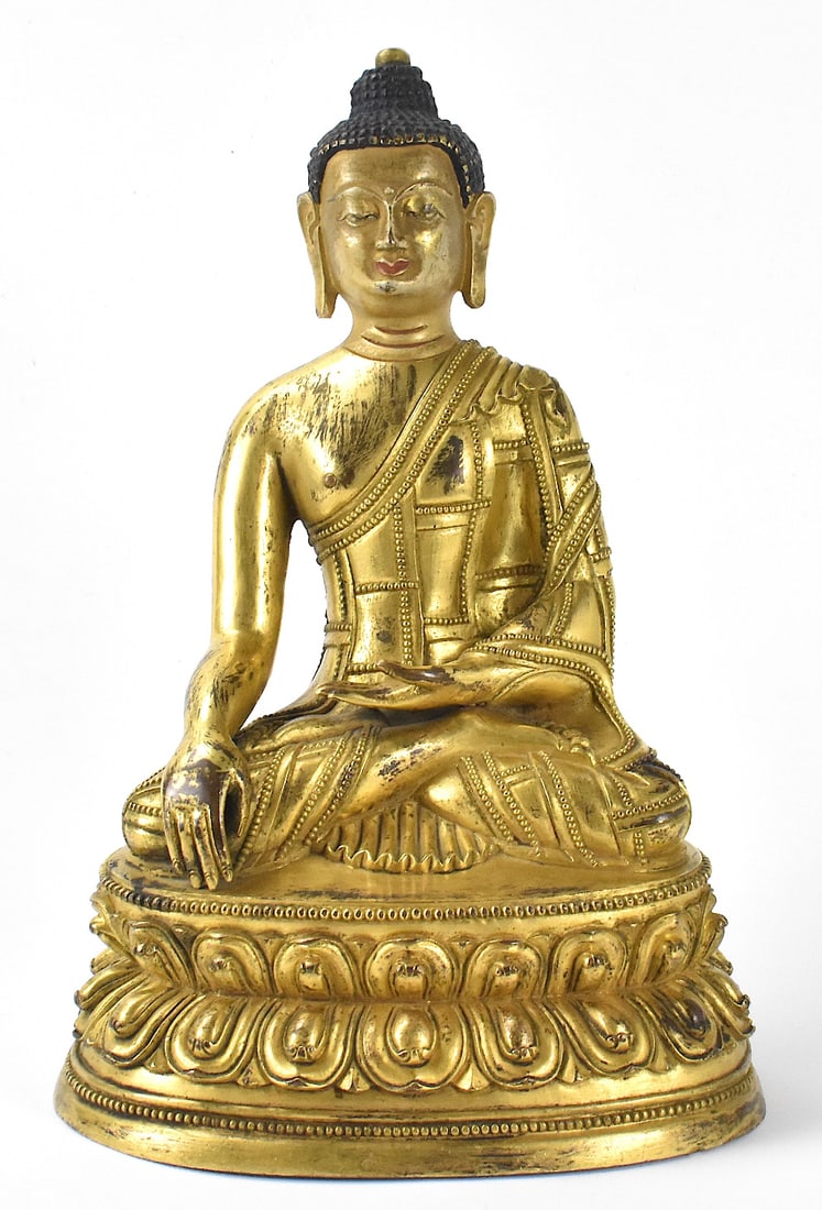 Chinese Gilt Bronze Buddha Figure,19th C. (1 of 14)