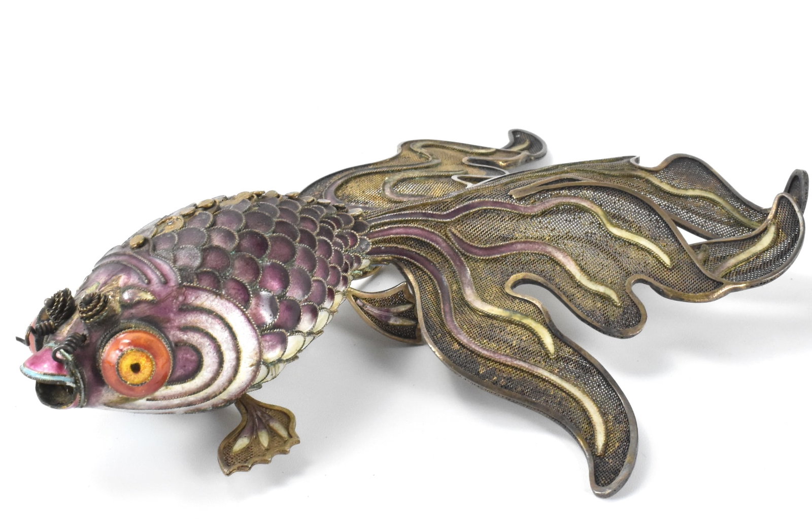 Chinese Cloisonne Enameled Gold Fish, ROC Period