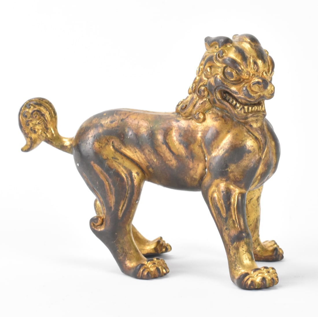 Chinese Gilt Bronze Lion Figure,Qing Dynasty (1 of 12)