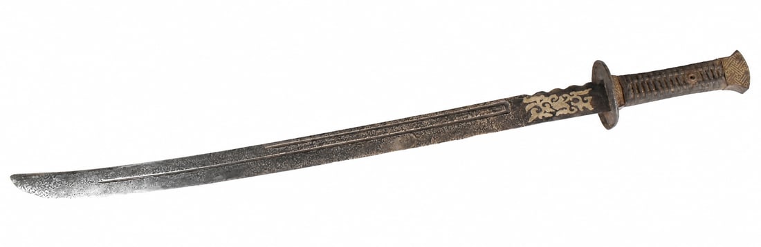 Chinese Sword (Dao) w/ Silver Inlaid, Qing Dynasty (1 of 7)