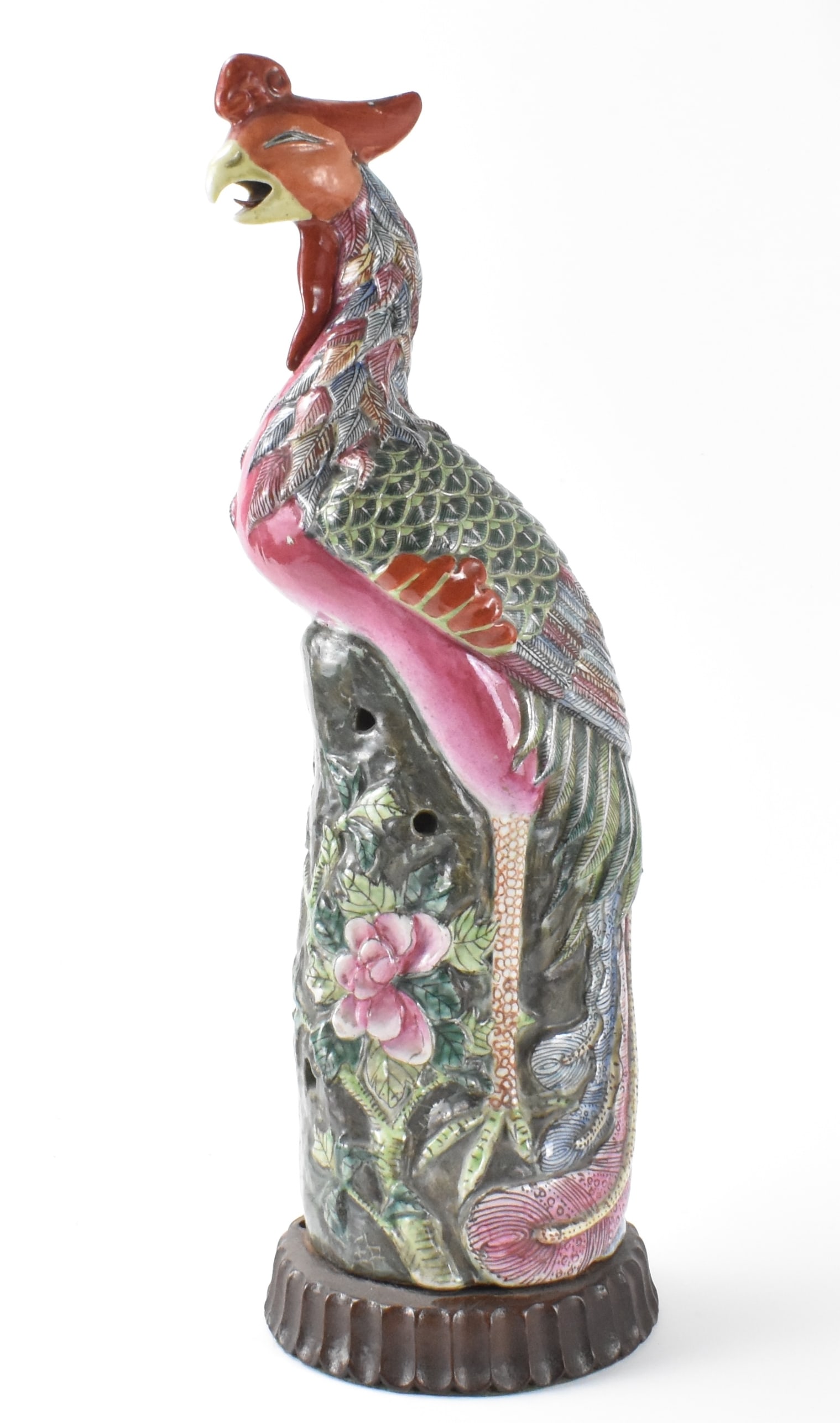 Large Chinese Famille Rose Phoenix Figure,19th C. (1 of 13)