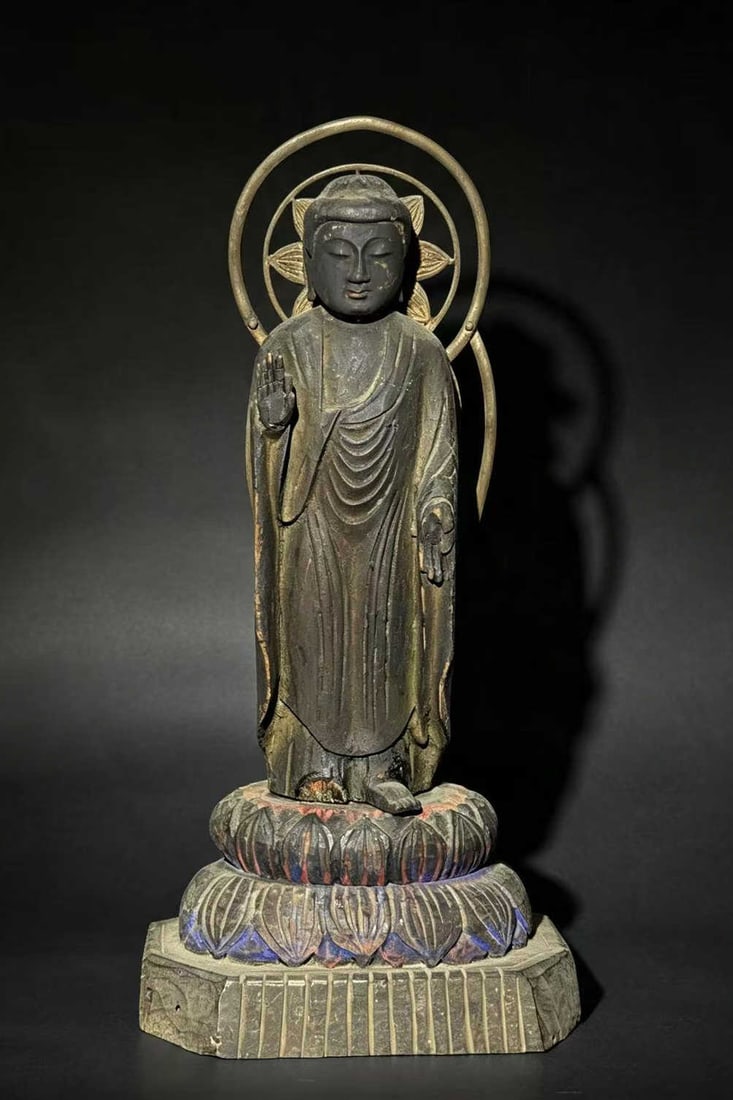 Japanese Wood Carved Buddha, Edo Period