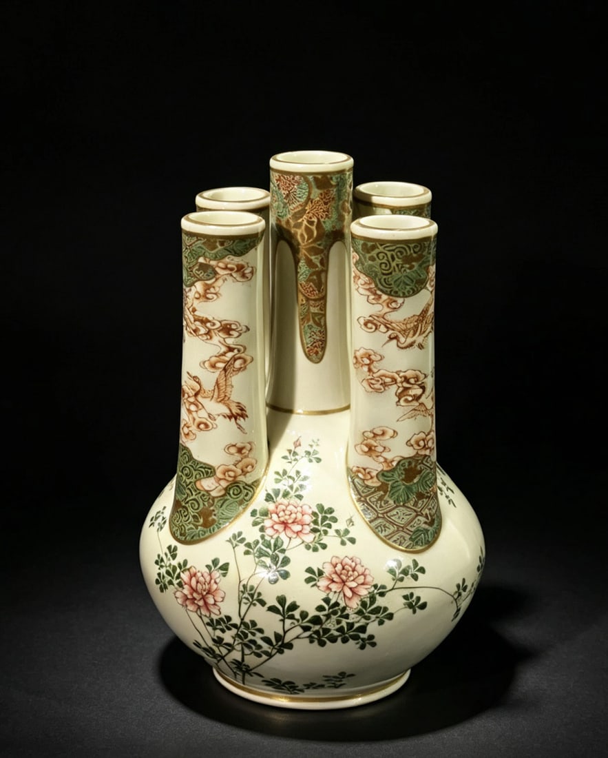 Japanese Satsuma Vase by Taizan,Meiji Period