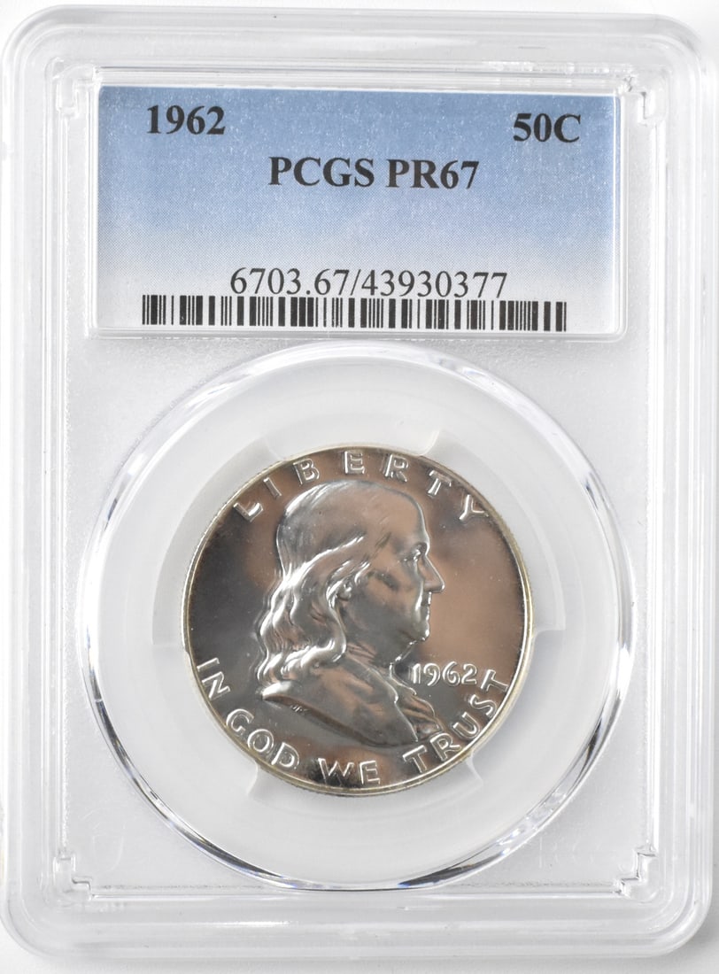 Silver Benjamin Franklin .50 Cent Piece PGCS Grade