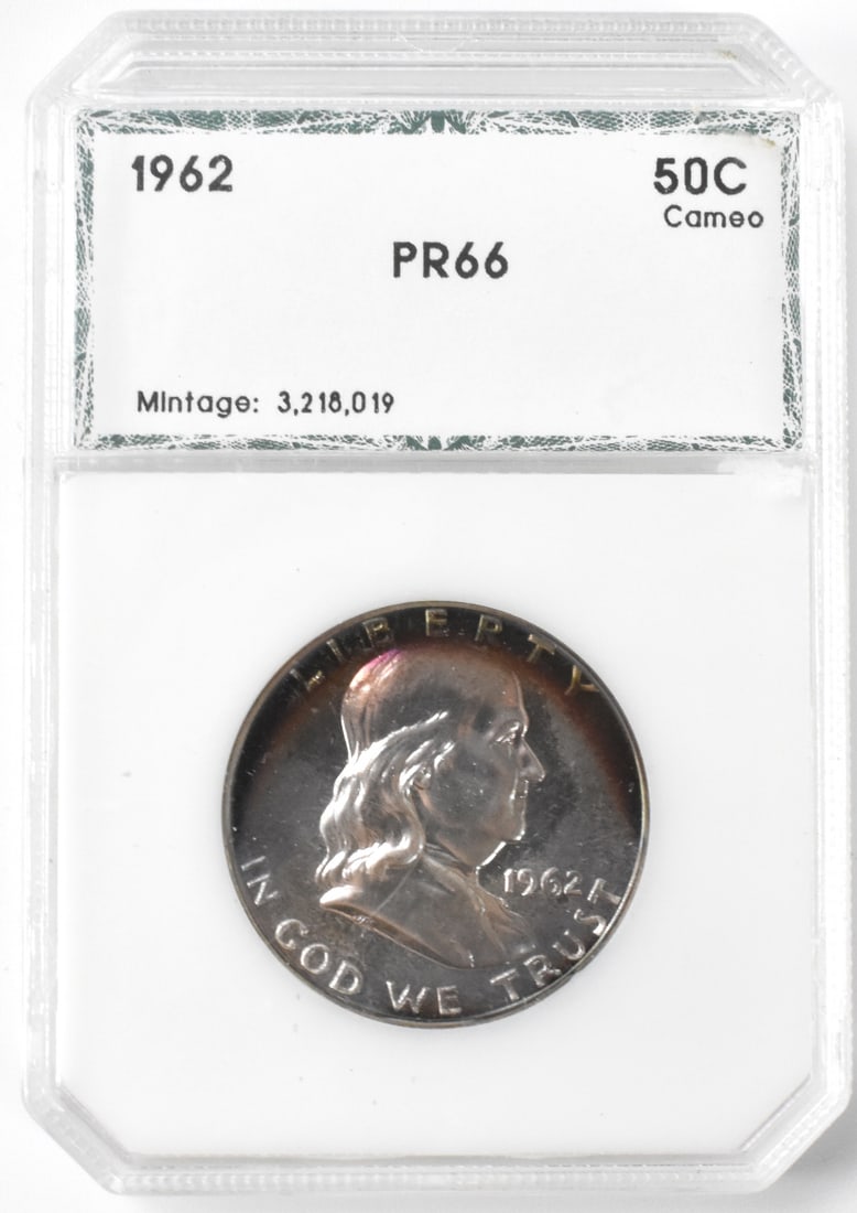 Silver Benjamin Franklin .50 Cent Coin PCI