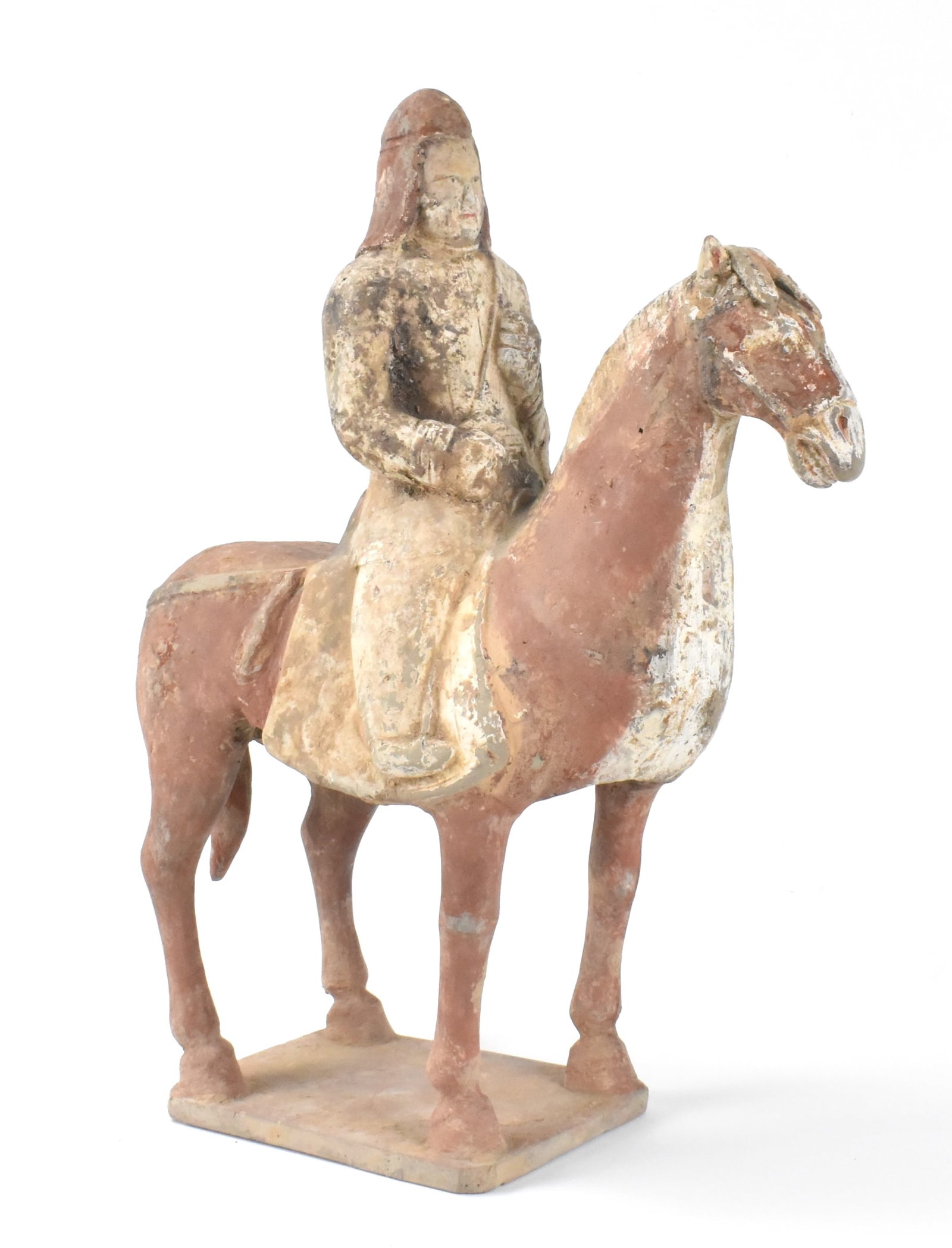 Chinese Painted Pottery Warrior on Horse, Tang D. (1 of 10)